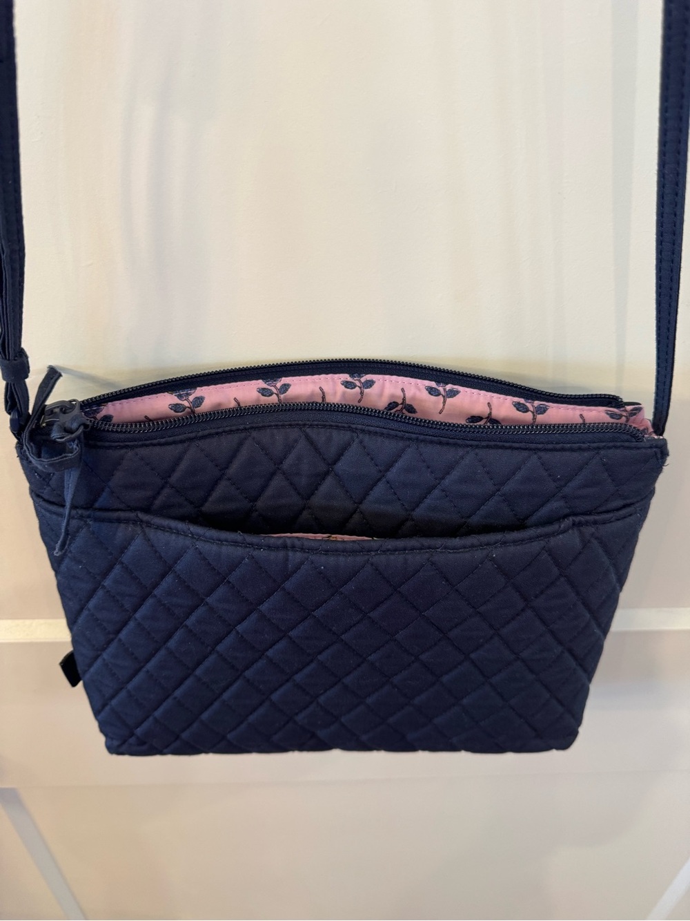 Vera Bradley Large Hipster Crossbody in Quilted Navy Cotton